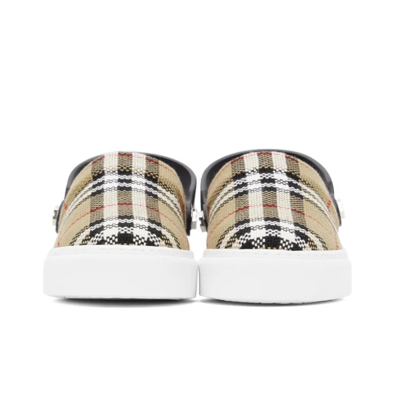 Burberry Rangleton Slingback Loafers Beige Check Women's-2