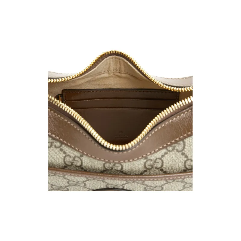 GUCCI Canvas With Leather Binding Crescent Bag, Handbag, Shoulder Bag Women's-15
