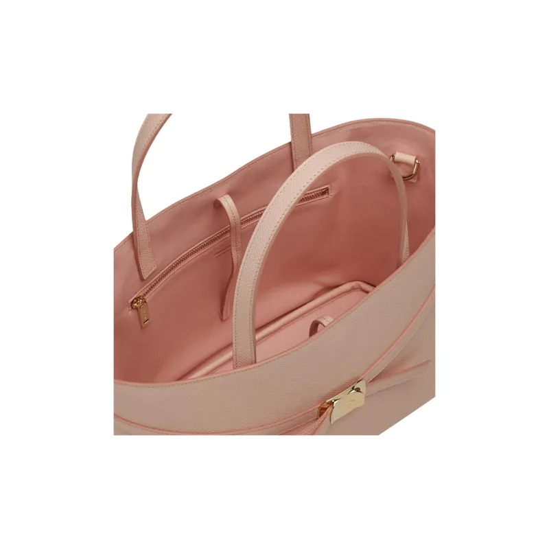 FERRAGAMO Vara Leather Tote Bag Shopping Bag Handbag Small Size Women's Light Pink Red-5