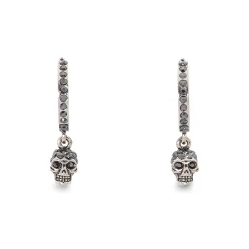 Alexander McQueen Skull Embellished Hoop Earrings