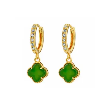 Xiaoyinjiang 925 Sterling Silver Hetian Jade Earrings Women's