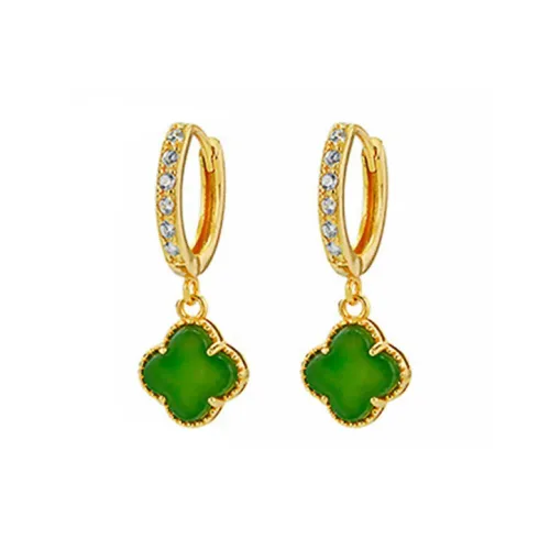 Xiaoyinjiang 925 Sterling Silver Hetian Jade Earrings Women's