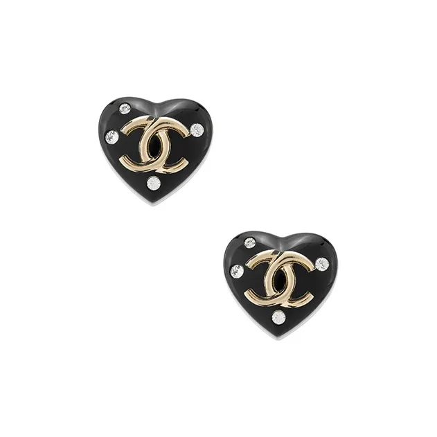 CHANEL 1986-1988 Cc Heart Earrings-0