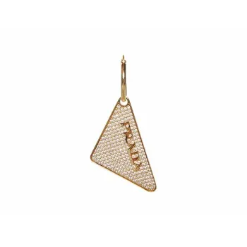 PRADA Logo Crystal-Embellished Left Earring