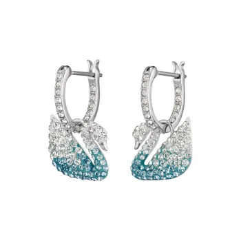 Swarovski Artificial Crystal Earrings Women's Blue