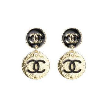 CHANEL Earrings Women's Black