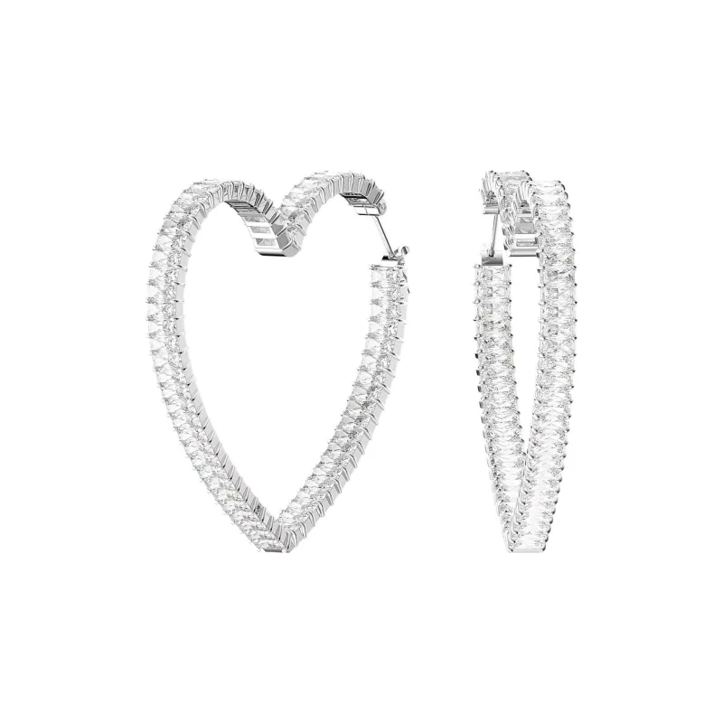 Swarovski Matrix Heart-hoop Earrings-0