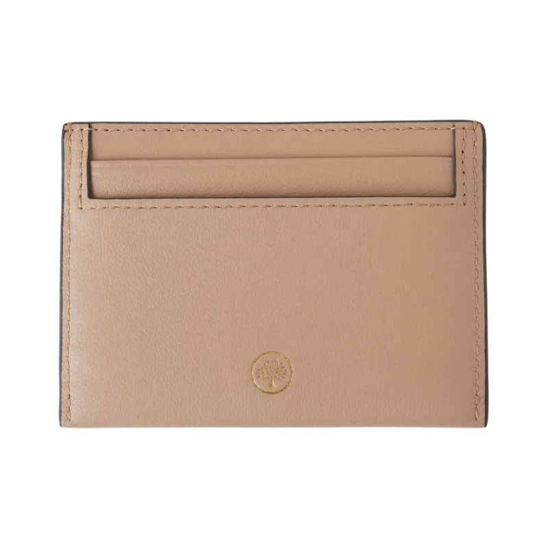 Mulberry Embossed Grained Leather Credit Card Holder Card Case Women's Maple Leaf Brown-1