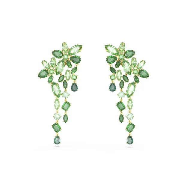 Swarovski Gold-Plated Earrings Unisex Green-1
