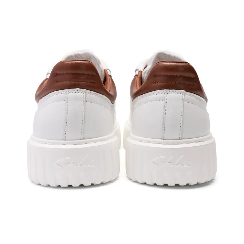 Satchi Skateboard Shoes Men's White Brown 3CM-4