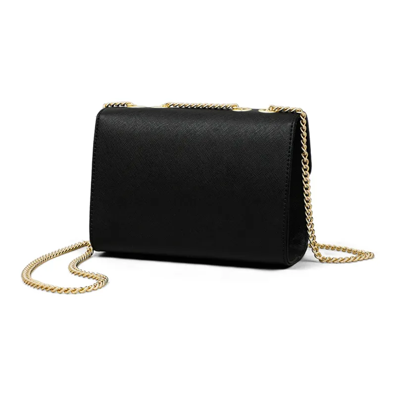COMELY Cow Leather Patchwork Synthetic Leather Shoulder Bag Crossbody Bag Chain Pack Regular Women's White/Black-7