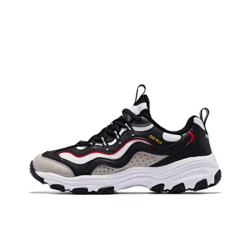 QIAODAN Cushioned Slip-Resistant Warm Low-Top Chunky Sneakers Men's Black Jordan White