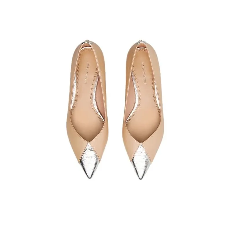 TORY BURCH Argento Casual Single Shoes Women's Beige-3