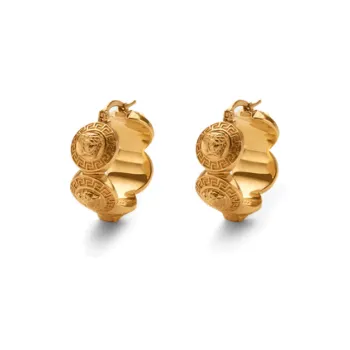 VERSACE Tribute Medusa Hinge Pin Fastened Hoop Earrings