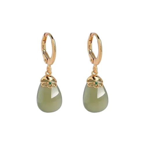 Xiaoyinjiang S925 Silver Hetian Jade Earrings Women's
