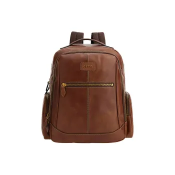 GUESS Leather Backpack Men's Brown