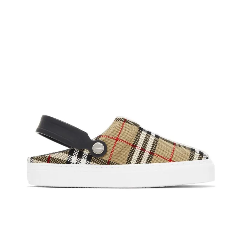 Burberry Rangleton Slingback Loafers Beige Check Women's-1