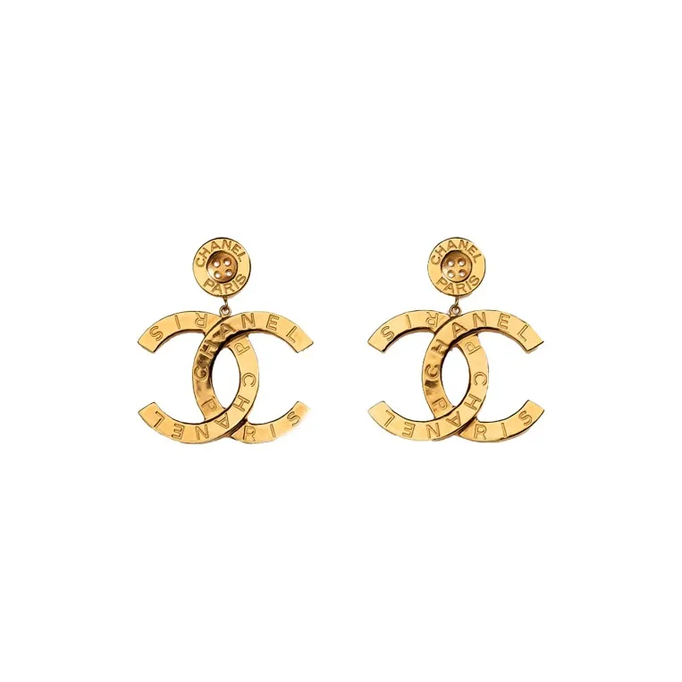 CHANEL Paris Button Earrings Large-0