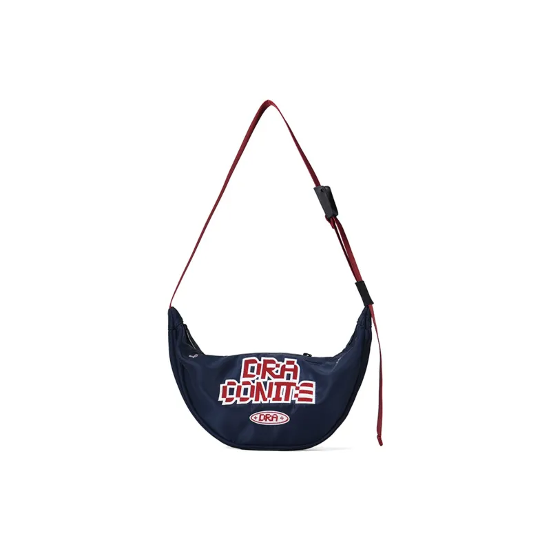 DRACONITE Polyester Crossbody Bag, Dumpling Bag Regular Unisex Blue Lace Red-1