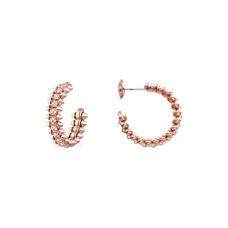 CARTIER 18K Rose Gold, Diamond Earrings Women's Rose Gold-1