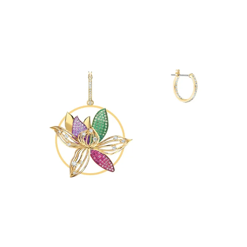 Swarovski Earrings Women's Dark Color Gradient-2