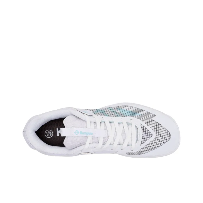 KUMPOO Badminton Shoes Unisex Low Top White Aqua Green-3