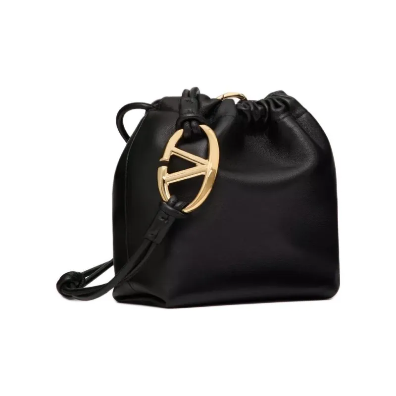 Valentino Nappa Leather Bucket Bags Shoulder Bag Crossbody Bag Mini Women's Black-1