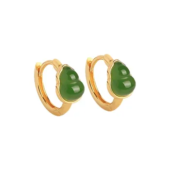 Xiaoyinjiang S925 Silver Hetian Jade Earrings Women's