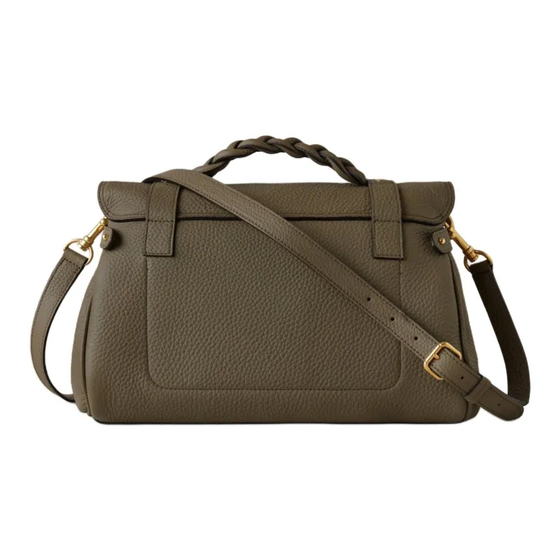 Mulberry Alexa Grained Cow Leather Shoulder Bag Crossbody Bag Handbag Women's Linen Green-2