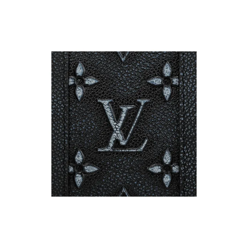 LOUIS VUITTON SOFT TRUNK Cow Leather Handheld Shoulder Bag, Crossbody Bag Regular Men's Denim Blue-4