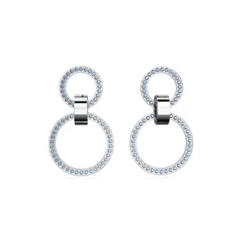 Swarovski Faux Crystal, Rhodium Plated Earrings Women's Silver