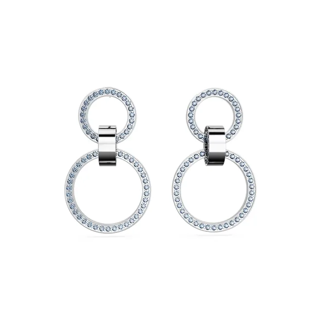 Swarovski Faux Crystal, Rhodium Plated Earrings Women's Silver-0