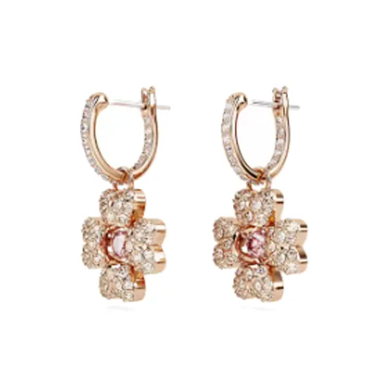 Swarovski Cubic Zirconia Earrings Women's Rose Gold-1