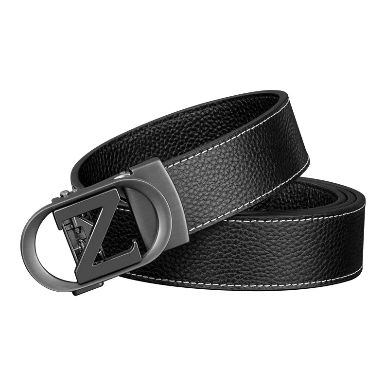 LUCKY LION Middle Aged Automatic Buckle Business Advanced Elegant Leather Belts Men's-9