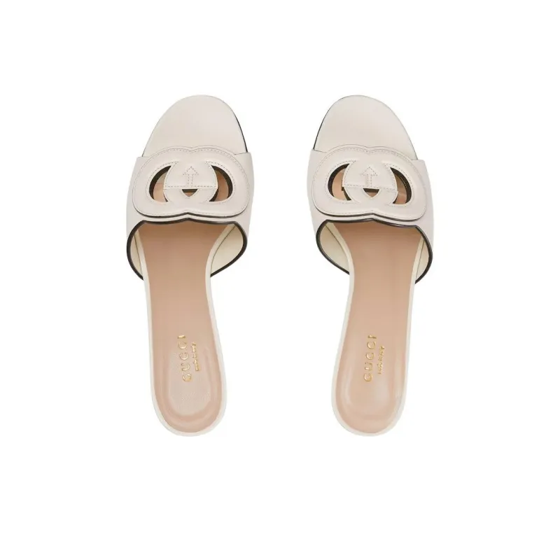 GUCCI Slide Slippers Women's White-3
