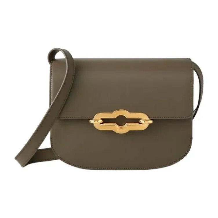 Mulberry Calfskin Crossbody Bag Shoulder Bag Women's Linen Green-0