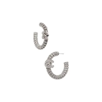 CHANEL CC Earrings Women's Silver