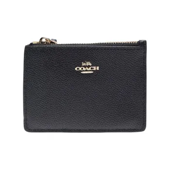 COACH Mini Id Skinny Leather Wallet Mini Women's Black