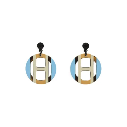 HERMES Earrings Women's Blue