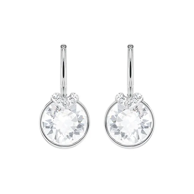 Swarovski Rhodium Plated Earrings Women's White-0