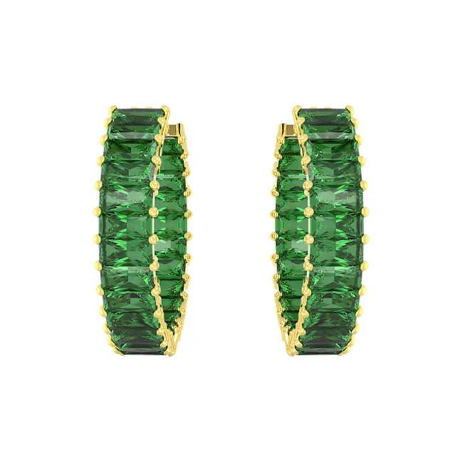 Swarovski Matri Gold Plated Earrings Women's Green-1