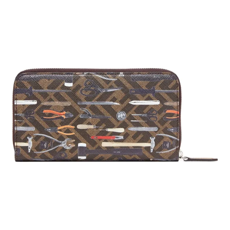 FENDI Canvas Wallet Men's Brown-0