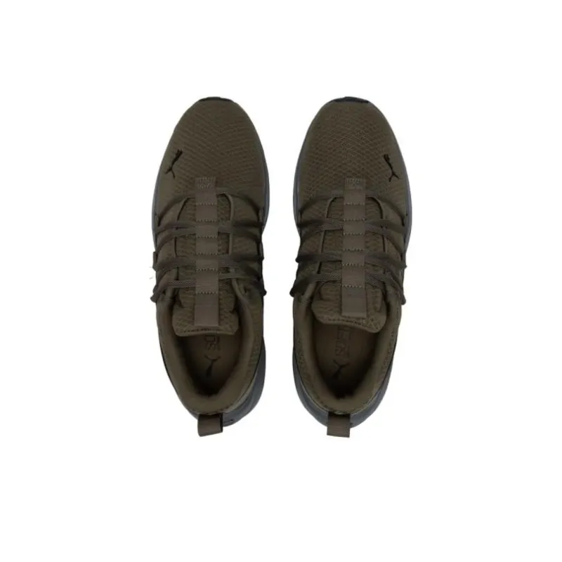 PUMA Softride Cushioning Anti Slip And Wear Resistant Low Top Running Shoes Men's Green Black-4
