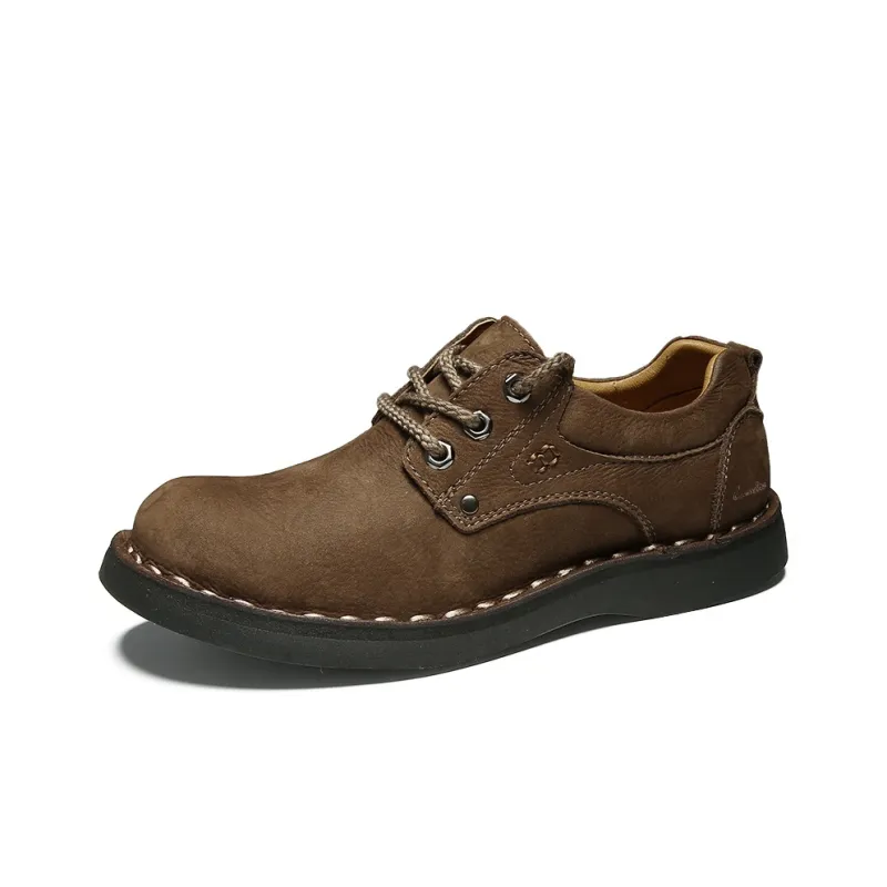 Laoks Men's Casual Shoes Men Low Top Black/Light Brown/Dark Brown-0