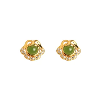 Xiaoyinjiang Stud Earrings Jasper Women's