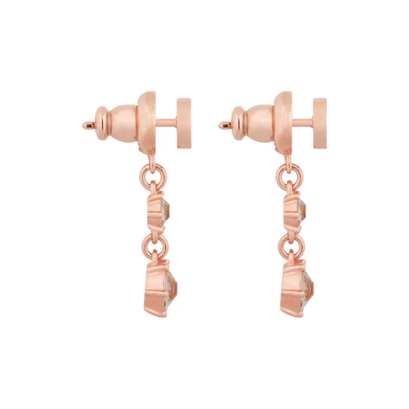 DIOR Metal Finish And Faux Crystal Hoop Earrings Women's Pink-1