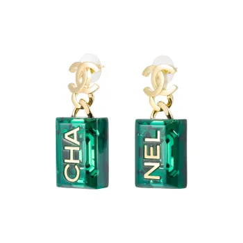CHANEL Earrings Women's Green