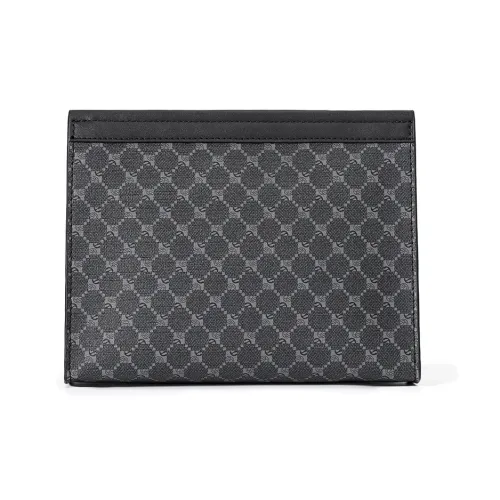 CARTELO PVC Briefcase Clutch Wrist Bag Regular Men's Pattern Black