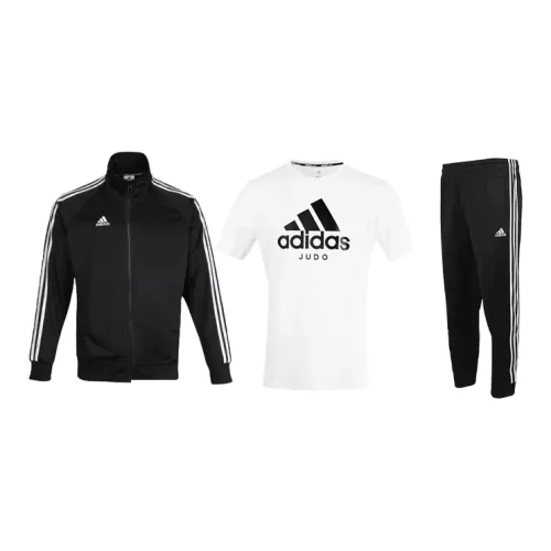 Adidas Casual Sportswear Men Black+White+Black 3-Piece Set