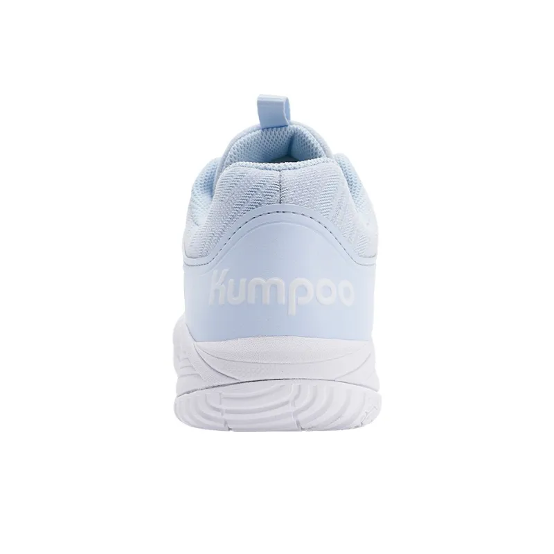 KUMPOO Badminton Shoes Unisex Low Top White Light Blue-4